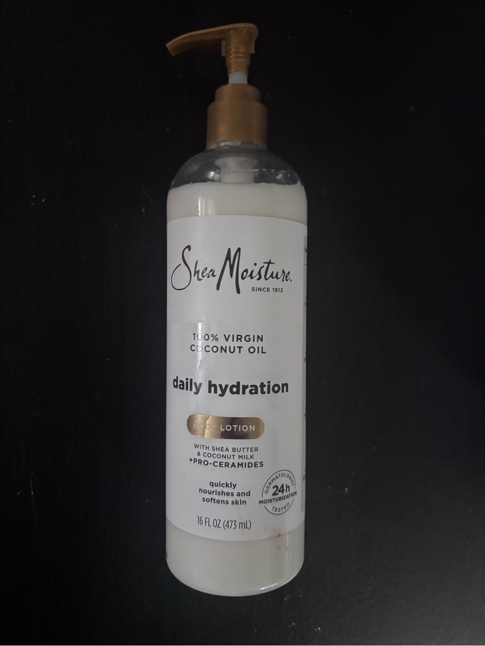 Shea Moisture White Bottle with Gold Pump Daily Hydration Lotion